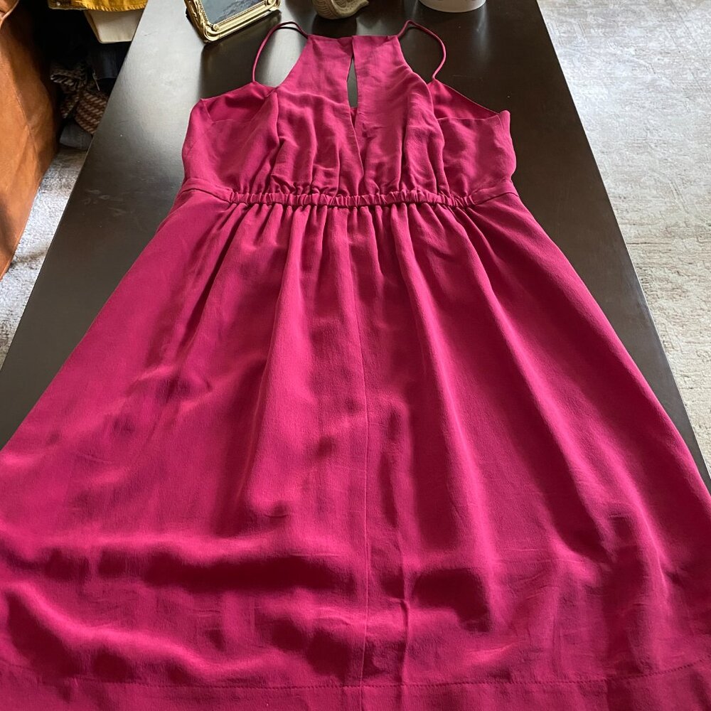 Madewell Silk Fuchsia Pink Strappy Mini Dress Size 8 - Picture 6 of 11